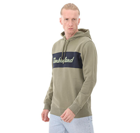 B0A6FKM5901-R Timberland Ls Cursive Hoodie Sweatshirt Regular Erkek Sweatshirt Haki