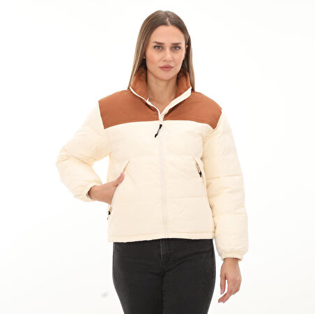B0A6HBWV041-R Timberland Synthetıc Insulated Puffer Jacket Kadın Ceket Krem