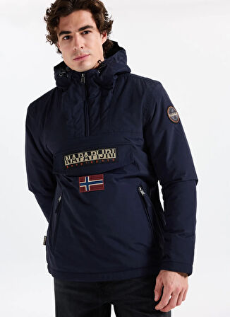 Napapijri NP0A4GMD1761-RAINFOREST POCKET 2 Mavi Düz Erkek Mont