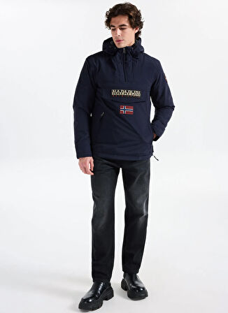 Napapijri NP0A4GMD1761-RAINFOREST POCKET 2 Mavi Düz Erkek Mont