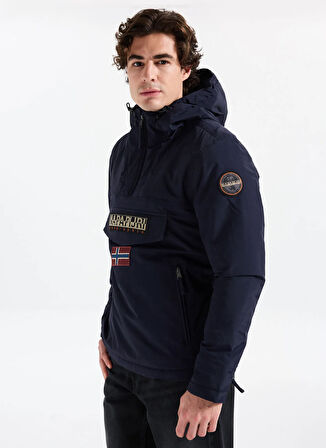 Napapijri NP0A4GMD1761-RAINFOREST POCKET 2 Mavi Düz Erkek Mont