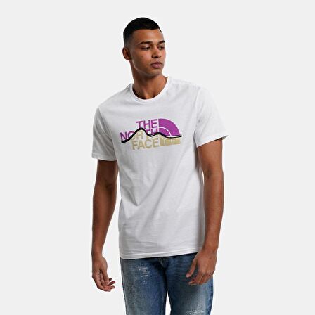 M S/S Mountain Line Tee Erkek Tişört NF0A7X1NVV11TNF43
