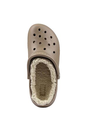 Crocs Classic Lined Unisex Kahverengi Yünlü Günlük Terlik 203591