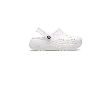 Crocs Baya Clog Platform Taban Terlik Sandalet Beyaz 208186-100