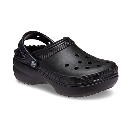 Crocs Classic Platform Lined Clog W Black Noir Terlik 207938-001