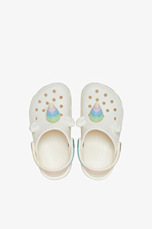 Crocs Classic Iam Rainbow Unicorncgt Çocuk Beyaz Clog Terlik 209701-0WV