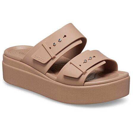 Crocs Brooklyn Buckle Low Wedge Kadın Terlik 207431-2Q9 Latte 
