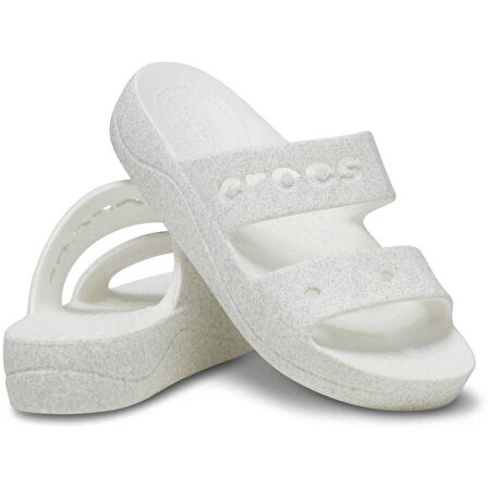 Crocs Baya Platform Glitter Sandal Çocuk Terlik 208461-100 White