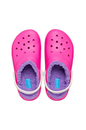 Crocs 207010 Classic Lined Clog K Pembe Çocuk Terlik