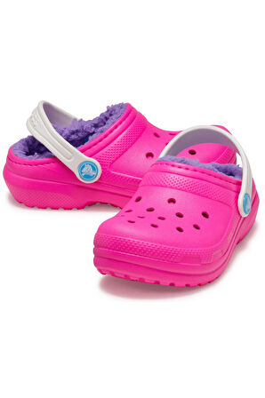 Crocs 207010 Classic Lined Clog K Pembe Çocuk Terlik