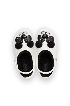 Crocs Classic Lined Iam Pandabearcgk Beyaz-Siyah Kız Çocuk Terlik