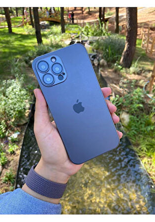 İPHONE 14 PRO UYUMLU AG GLASS ARKASI CAM KILIF LACİVERT