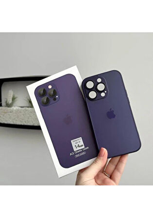 İPHONE 14 PRO UYUMLU AG GLASS ARKASI CAM KILIF LACİVERT