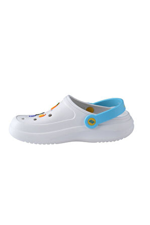 Skechers 896131-WYL Foamies Sponge Bob Kadın Beyaz Spor Terlik