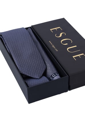 Esgue Hand Made 6 cm Dokulu Desen Gri Renk Mendilli Kravat