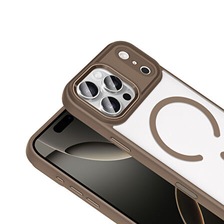 Gpack iPhone 17 Pro Max uyumlu Kılıf Wireless Şarj Özellikli Buttom Magsafe Silikon Kapak