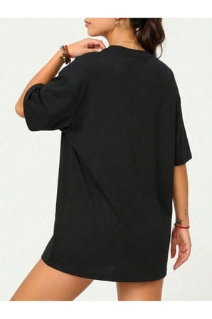 Unisex Black Baskılı Tasarım Tshirt