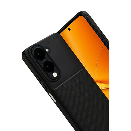 Gpack Vivo Y29S uyumlu Kılıf Negro Karbon Görünümlü Silikon