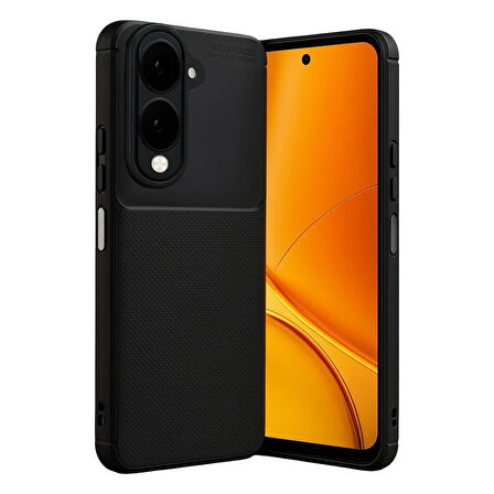 Gpack Vivo Y29S uyumlu Kılıf Negro Karbon Görünümlü Silikon