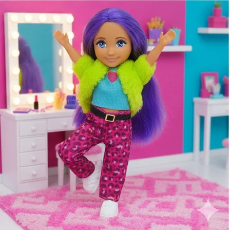 Ankiki Moda İkonu Bebek Figür 13 cm  - Mor Saçlı Hip-Hop Rüzgarı  ()