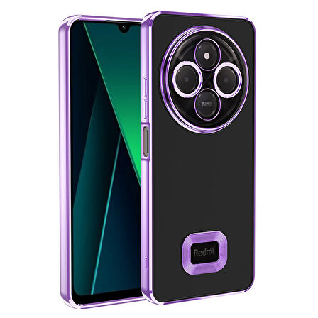 Gpack Xiaomi Redmi 14C 4G Uyumlu Kılıf Logo Gösteren Kamera Korumalı Silikon