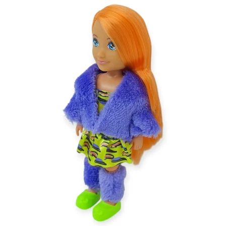 Moda İkonu Bebek Figür 13 cm  - Turuncu Saçlı Neon Şıklık ()