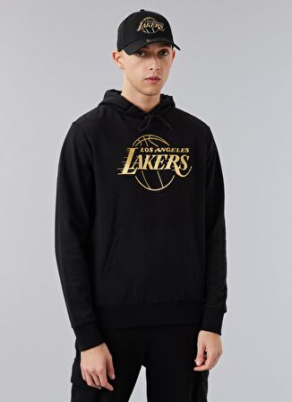 New Era Kapüşon Yaka Siyah Erkek Sweatshırt 60284705NBA FOIL PRINT HOODY LOSLAK