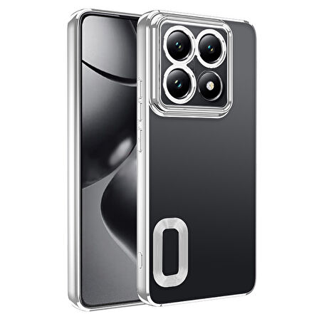 Gpack Xiaomi 14T Pro uyumlu Kılıf Logo Gösteren Kamera Korumalı Silikon