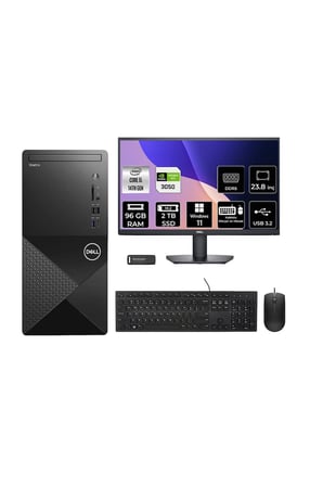 Vostro 3030MT i5 14600 96GB 2TB SSD RTX3050/6GB W11P Masaüstü Bilgisayar + 23.8" Monitör