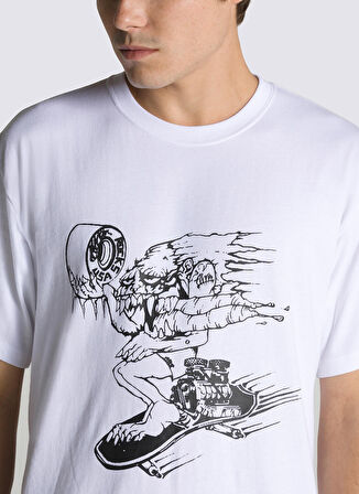Vans Yuvarlak Yaka Düz Beyaz Erkek T-Shirt VN00061FWHT1 ALVA SKATES SS TEE