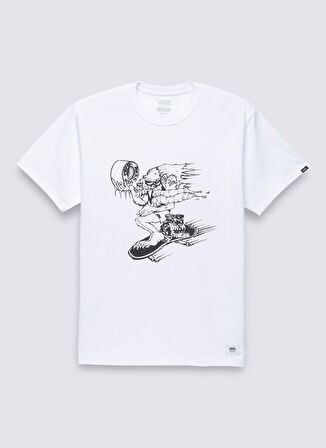 Vans Yuvarlak Yaka Düz Beyaz Erkek T-Shirt VN00061FWHT1 ALVA SKATES SS TEE