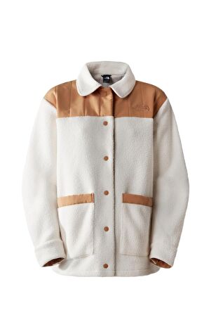 The North Face Kadın Cragmont Fleece Shacket Polar Krem