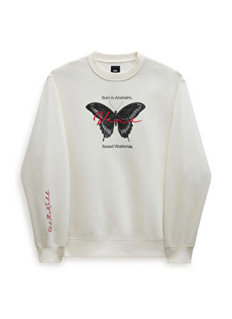 Vans Krem Erkek Yuvarlak Yaka Sweatshirt VN000ABMFS81 BORN IN ANAHEIM LOO