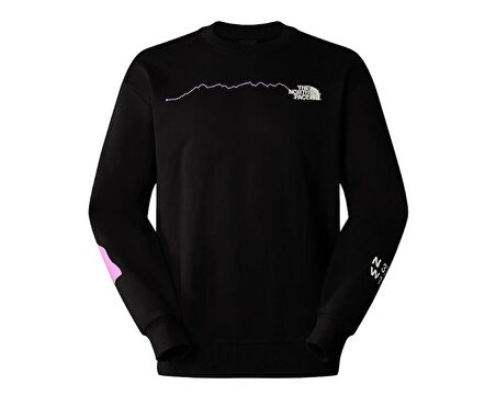 U Nse Graphic Crew Unisex Günlük Sweatshirts NF0A87F4JK31 Siyah