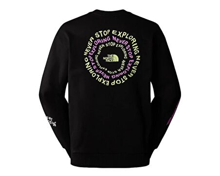 U Nse Graphic Crew Unisex Günlük Sweatshirts NF0A87F4JK31 Siyah