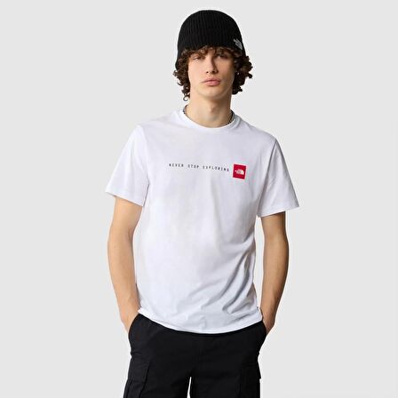 M S/S NEVER STOP EXPLORING TEE White