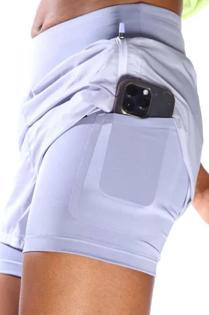 Nike Run Division 2 in 1 Reflective Shorts 8cm Kadın Taytlı 2 Cepli Reflektörlü Koşu Şortu Lila