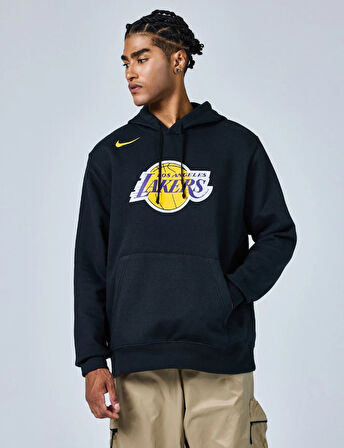Nike Los Angeles Lakers NBA Erkek Basketbol Sweatshirt DX9997-010 Erkek Kapüşonlu Sweatshirt