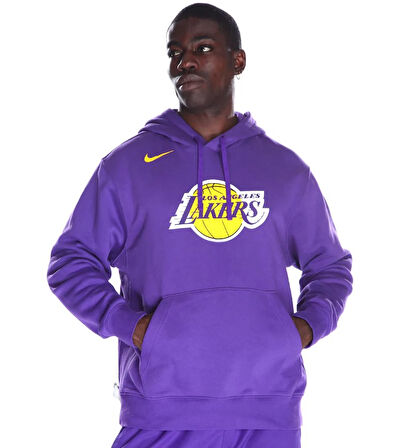 Nike Los Angeles Lakers NBA Erkek Basketbol Sweatshirt DX9997-504 Erkek Kapüşonlu Sweatshirt
