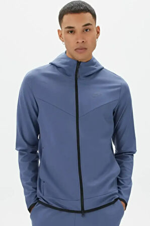 Nike Tech Fleece Full Zip Lightweight Erkek Mavi Sweatshirt
