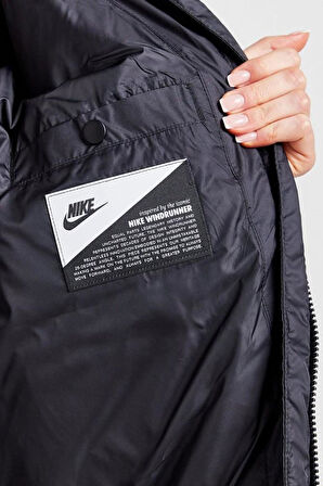 Nike Therma-Fit Windpuffer Grid Siyah Bol Kesim Kadın Spor Mont