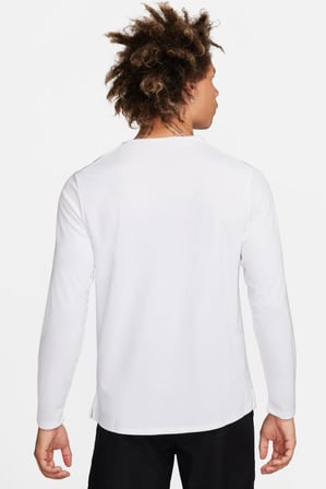 Nike Dri-Fit UV Miler Top LS Erkek Uzun Kollu Beyaz Spor Tişört