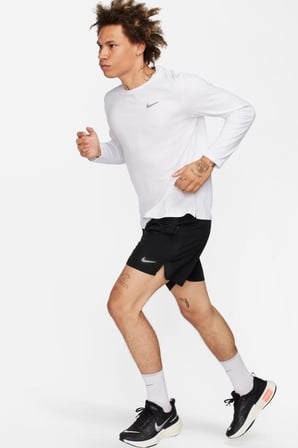 Nike Dri-Fit UV Miler Top LS Erkek Uzun Kollu Beyaz Spor Tişört