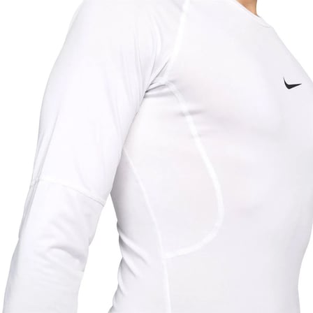nike pro dri-fit sıkı kesimli uzun kollu erkek tişört - beyaz fb7919-100