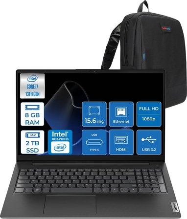 Lenovo V15 Gen4 Iru Intel Core I7 13620H 8gb 2tb SSD Freedos Intel® UHD Graphics 15.6 Inç Fullhd Taşınabilir Bilgisayar 83A100QRTRF04 + Zetta Çanta