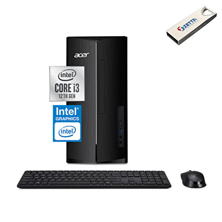 Acer Aspire TC-1760 Intel i3 12100 8 GB DDR4 RAM 512 GB SSD Intel UHD Graphics Windows 11 Home Masaüstü Bilgisayar 