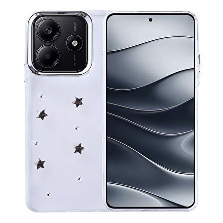 Gpack Xiaomi Redmi Note 14 uyumlu Kılıf Kenarlar Airbagli Simli Şeffaf Kutup Kapak