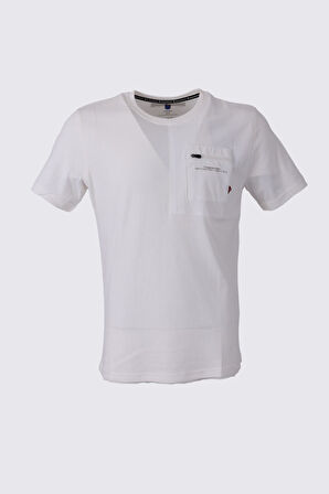 TSHİRT BİSİKLET YAKA SOL GÖĞÜS KARE DESEN BASKILI