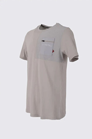 TSHİRT BİSİKLET YAKA SOL GÖĞÜS KARE DESEN BASKILI