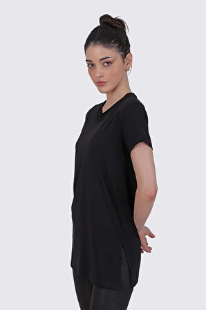 TSHİRT BİSİKLET YAKA İÇ LOGO BASKILI OVERSİZE